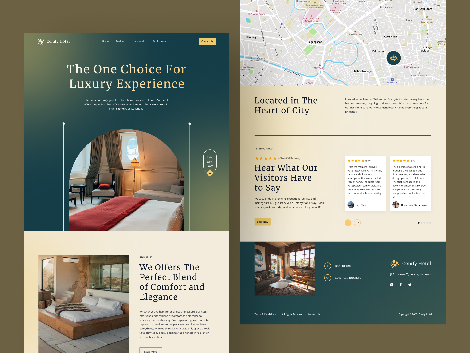 Comfy Hotel ~ Luxury Hotel Landing Page design graphic design hotel design ideas hotel landing page hotel luxury landing page hotel website luxury hotel luxury hotel landing page luxury landing page travelwebsite ui ui design web design