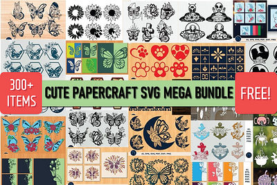 Cute Paper Craft SVG Mega Bundle branding craft cut graphic design handmade illustration logo svg