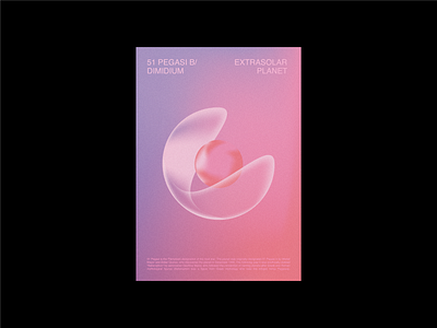 51 Pegasi B/ Dimidium Poster abstract extrasolar futurism gradients grain graphic design orb planet poster retrofuturism space