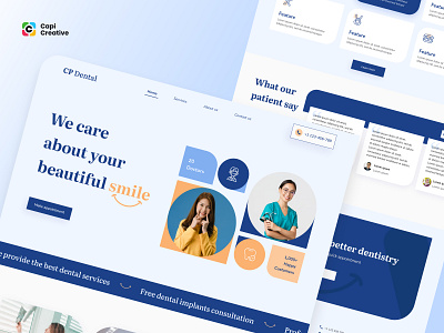 CP Dantal Care - Landing Page Design app app design capi creative dental dental care design graphic design landing page motion graphics ui web design website