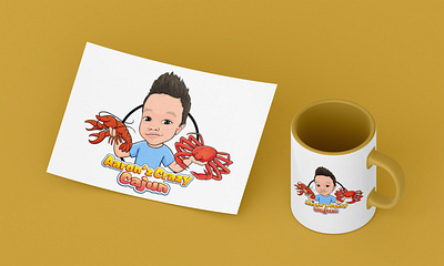 Cute baby with crab 2d 3d abrang ai animation cartoon cartoon character design design character eps fiverr graphicart illustration jpg logo png