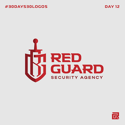 RED GUARD - Security Agency agency branding graphic design guard logo design monogram red security shield sword