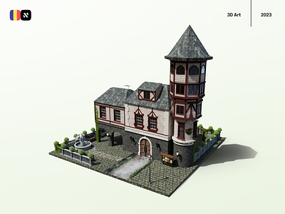 3D House Architecture Series 3d architecture art blender building cartoon design game house illustration render romanina