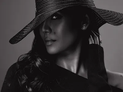 Hat. Black. fashion fashion photography graphic design headshot image editing image retouching lifestyle lightroom monochrome photo manipulation photoshop portrait