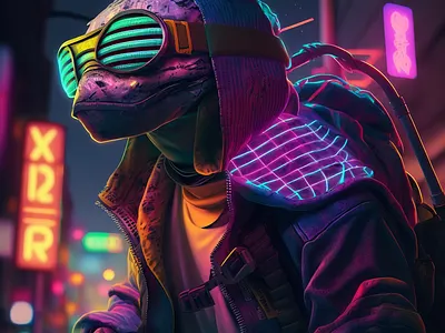 Character Design - Cyberpunk/Cybernetic TMNT - Concept Art aiartwork characterdesign design dg digitalart digitaldesign graphic design illustration midjourney ui videogame