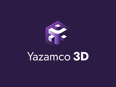 Y3D 3d brand branding cube design font identity letter logo logotype monogram printer y