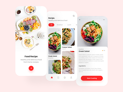Food Recipe apps branding design graphic design illustration logo mobile udacoding ui web
