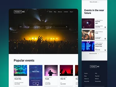 Event Tickets Website Design concept design event tickets events figma mobile search bar tickets ui ui design ux ux design uxui web web design website