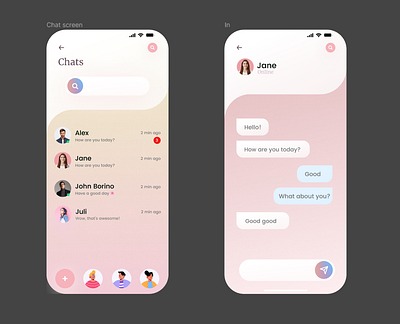 Chat screen chat screen graphic design ui ux