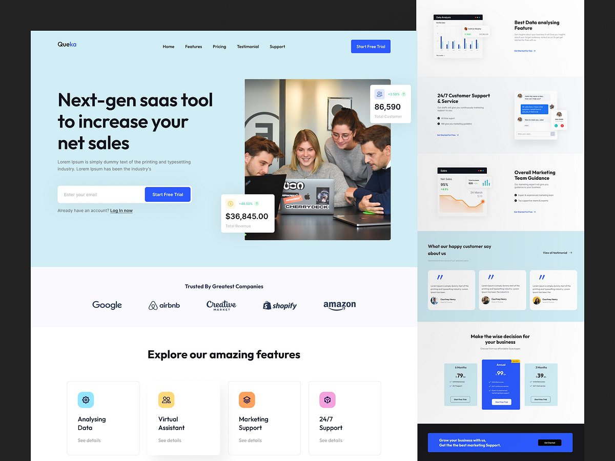 Saas Website Design by Jawadd on Dribbble