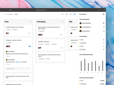 Kanban Board Metrics board metrics clean concept daily ui dailyui design interface kanban kanban view light mode minimal modern ui ux web