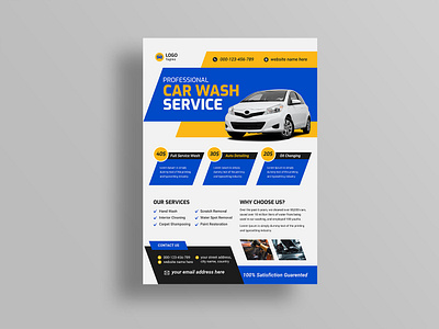 Car Service Flyer Template Design brochure