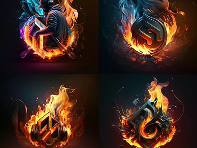 fire dj 3d animation branding graphic design logo motion graphics typography ui