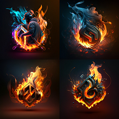 fire dj 3d animation branding graphic design logo motion graphics typography ui