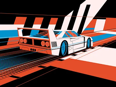 Warp Speed 2d car car design character colour cool design fast ferrari illustration lines time warp