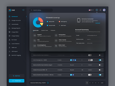 Mega Menu Dark UI adminpanel dark dark dashboard dark ui darktheme dashboard dashboard dark theme dropdown listui mega menu megadropdownmenudarkui menu piechart dark mode socialmedia theme ui