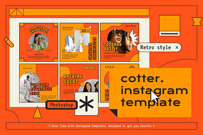 Cotter Retro Instagram Story and Post instagram instagram banner instagram post instagram post template instagram posts instagram posts template instagram stories instagram stories template instagram story instagram story template instagram template instagram templates post social media social media banner social media pack social media templates socialmedia stories