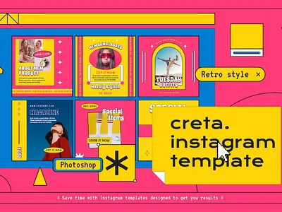 Creta Retro Instagram Template instagram instagram banner instagram post instagram post template instagram posts instagram posts template instagram stories instagram stories template instagram story instagram story template instagram template instagram templates post social media social media banner social media pack social media templates socialmedia stories ui