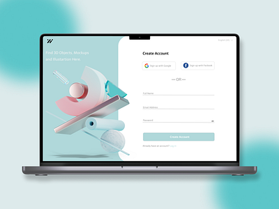 Sign Up Page app design ui