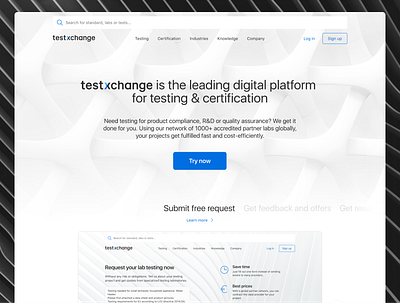 Testxchange website dashboard service simple ui user interface ux web web design