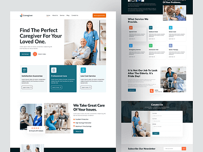Senior Care Services - Caregiver Website Design care parents caregiver caregiver agency caregiver website child care doctor elderly care services family caregivers home medical home therapy landingpage nursing home personal care personal care services private nursing senior care ui ux website wellness