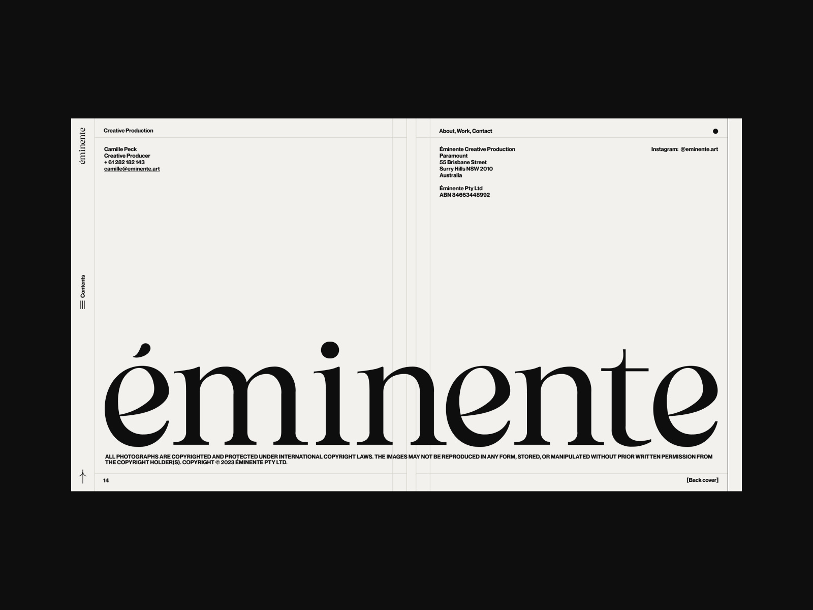 Example of Éminente About Page