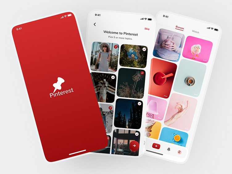 Pinterest app redesign by Uixdesign.Studio on Dribbble