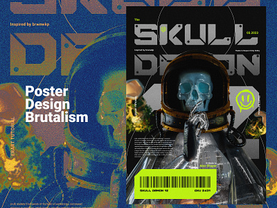 Skull Demons Brutalism brutalism brutalism poster design illustration layer adjustments photoshop poster poster a day poster art poster collection poster design