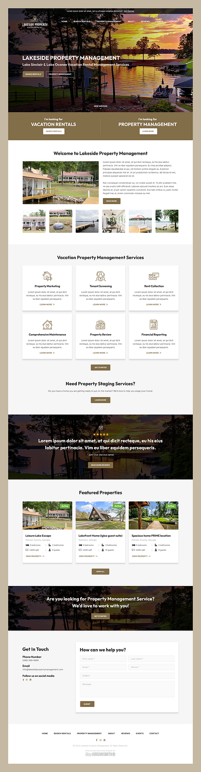 Lakeside Property Management // Web Design broker lakeside property property management property management web design real estate vacation rental vacation rental web design