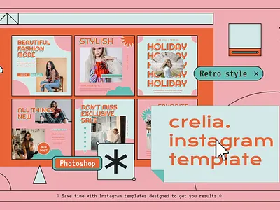 Crelia Instagram Template instagram instagram banner instagram design instagram post instagram post template instagram posts instagram posts template instagram stories instagram stories template instagram story instagram story template instagram template instagram templates social media social media banner social media pack social media templates socialmedia stories ui