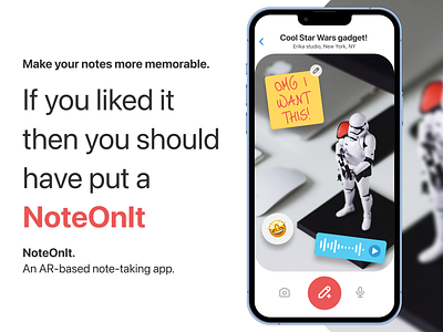 NoteOnIt - note-taking mobile App app ar augmented reality brand branding concept figma graphic design idea inspiration interface ios logo minimal mobile mobile app product design ui user interface ux