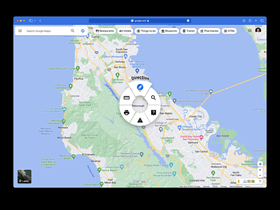 Menu Concept for Google Maps animation dailyui design interaction radial menu ux visual webdesign