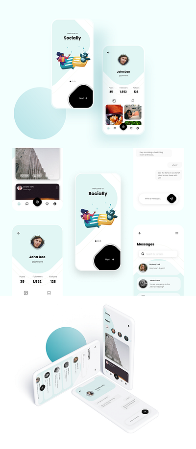 SOCIAL APP app chat design feed graphic design media presentation social ui ux