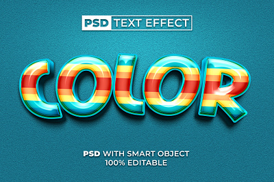 3D Text Effect Colorful Style for PSD design editable effect font glowing lettering modern psd rainbow shiny style text typography word