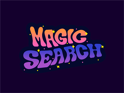 Magic search font gradient hippie illustration lettering logo magic meilisearch retro search typeface vector waves