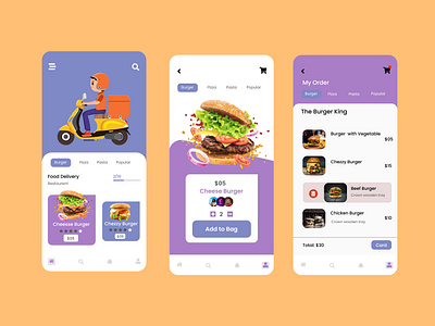 Food Ordering & Delivery App Design appdesign deliveryapp design foodapp foodappdesign foodorderingapp template ui website websitedesign