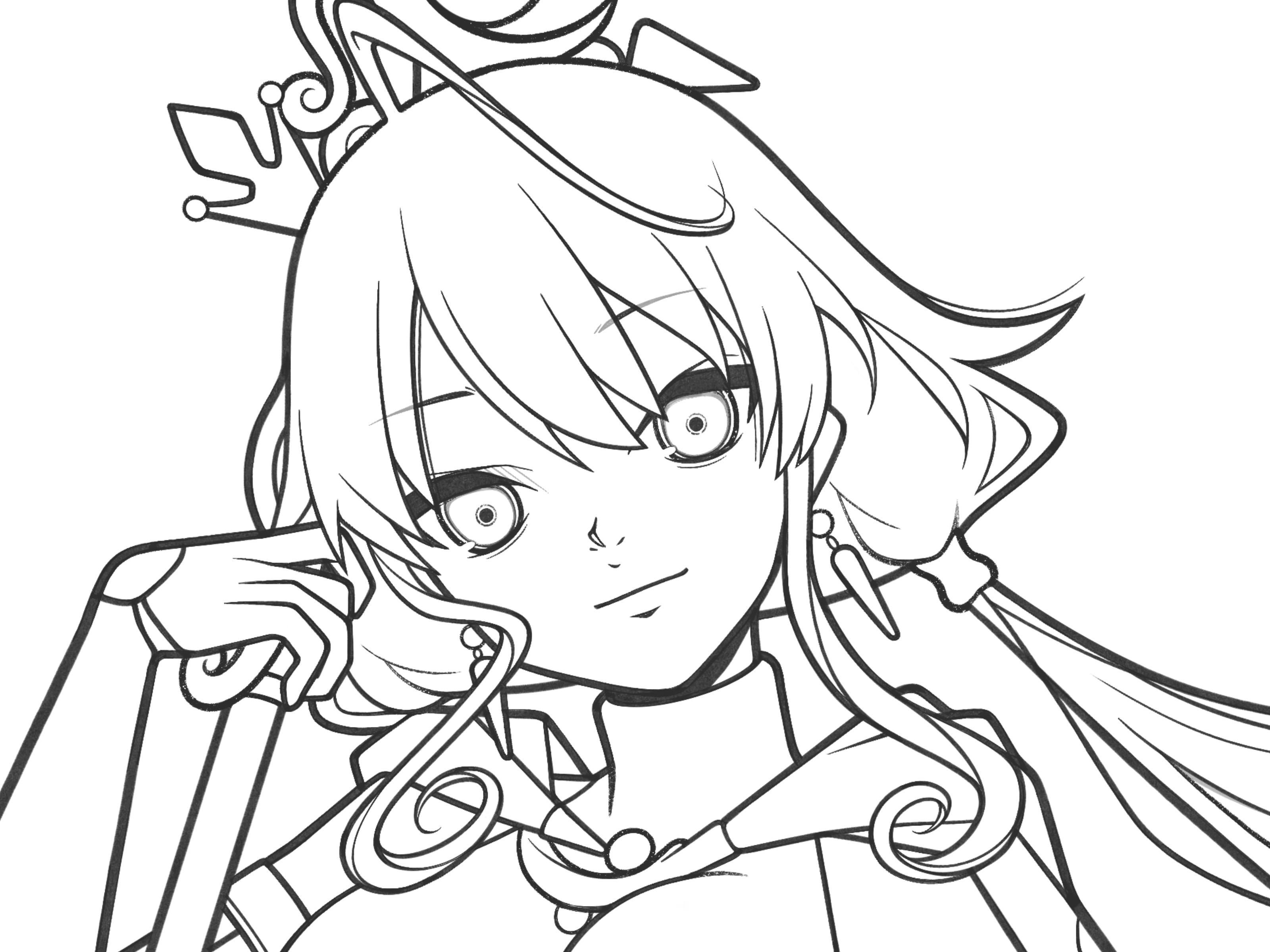 details/ ramizel black and white cartoon character character design comic details drawing fanart game girl illustration line lineart lines manga minimal monochrome pencils procreate