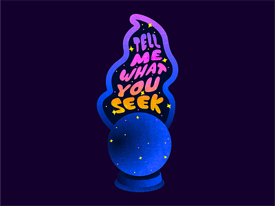 Magic search ball blue dark design font fortune gradient illustration lettering meilisearch psychic space telling typeface