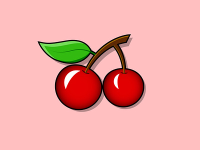 Cherry Fruit design flat illustration graphic design icon illustration illustrator logo minimal art minimal design trendy vector vector art vector illustration