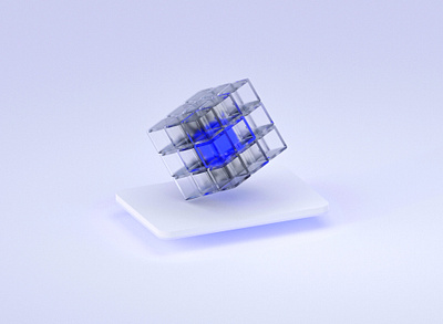 Cracking the Code 3d 3dart 3dblender art blender branding cube design glass illustration rubik ui