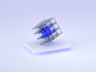 Cracking the Code 3d 3dart 3dblender art blender branding cube design glass illustration rubik ui