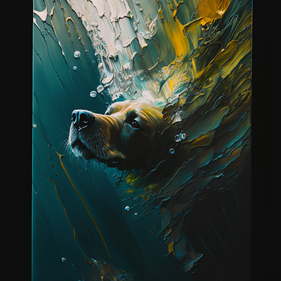 Dog Dives abstract ai colorful creative digitalart education illustration inspiration learning midjourney modern texture