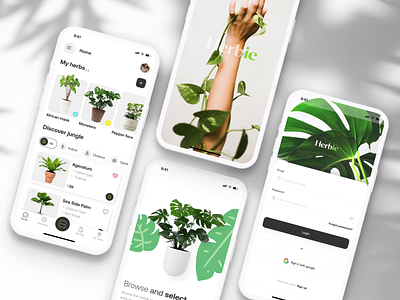 Herbie - Mobile app for your plants agency animation app design flowers gardening app leaves mobile app mobile design plant planting ui ui ux user interface ux