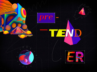 Pretender - Animated Typo Poster ai ai generated animated type animated typography animation collage colourful design digital collage font geometry graphic design illustration kinetic midjourney motion design motion graphics poster texture typo poster