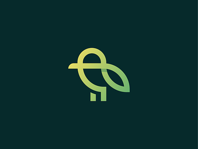 Green bird logo animal bird branding ecology environment gradient green leaf line logo logodesign logodesigner mark nature startup sustainability symbol tech wing