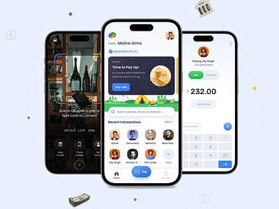 Google Pay Mobile App Redesign — Not an extensive case study! blue case sudy design finance fintech home interaction design light mobile app money payments scanner send money ui uiux