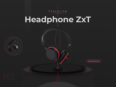 HeadZone 3d branding dark design product product description ui ui design user interface ux web design