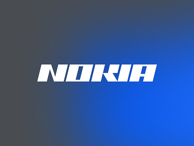 Nokia branding brutal flat gradient identity italic logo logotype modern nokia redesign simple vector