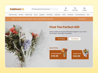 Kabloom: Flower Ordering & Delivery Service branding delivery design desktop flower landing landingpage order typography ui web