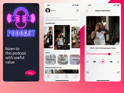 Podcast App creative figma podcast ui uiux ابداع تصميم